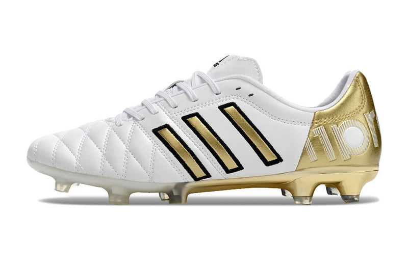 Chuteira Adidas Campo Adipure 11Pro FG - Branco e Dourado