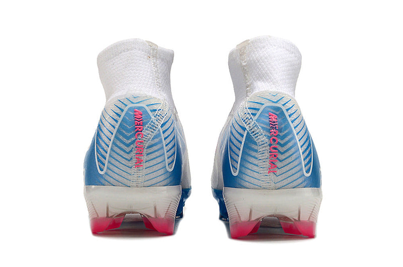 Chuteira Nike Air Zoom Mercurial Superfly 9 Elite FG Campo - Azul e Rosa