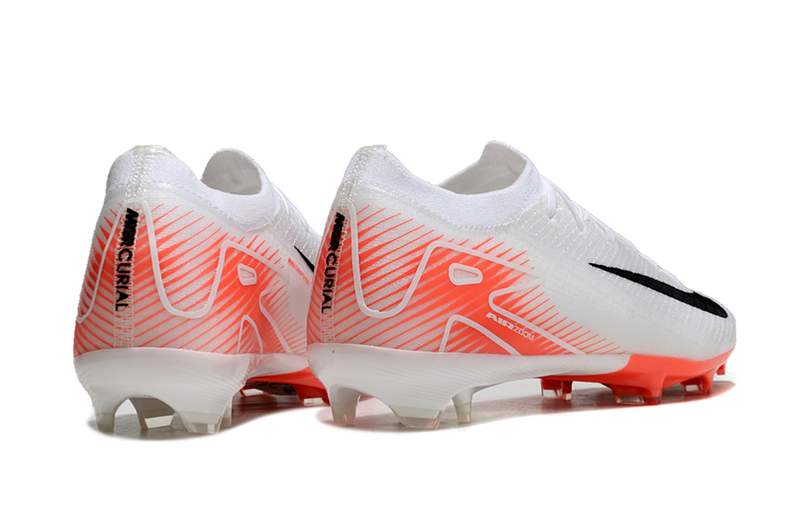 Chuteira Nike Air Zoom Mercurial Vapor 16 Elite FG Campo - Branco e Laranja