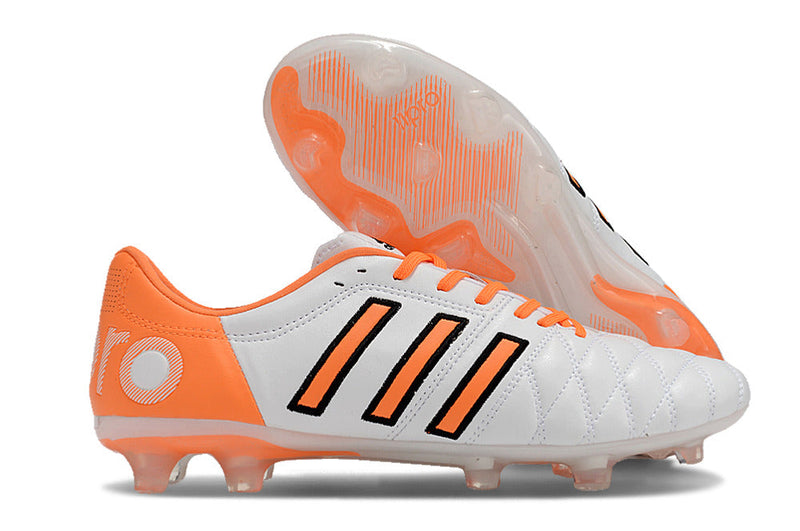 Chuteira Adidas Campo Adipure 11Pro FG - Branco e Laranja